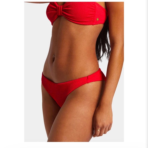 Billabong Red Ribbed Bikini Bottom - Picture 3 of 8